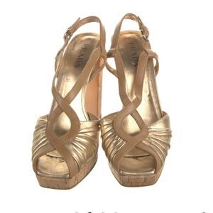 🔸PRADA VTG Elegant Gold Gladiator Strappy Heels🔸